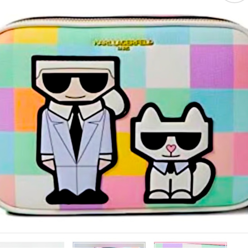 New KARL LAGERFELD PARIS MAYBELLE CROSSBODY CAMERA BAG (BLUSH COMBO)